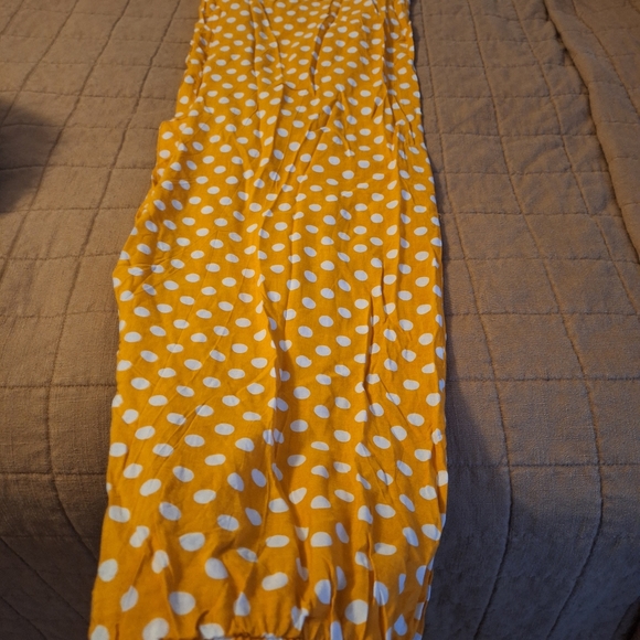 Loose polyester Indero yellow 💛 white polka dots pants size L/XL - Picture 7 of 7